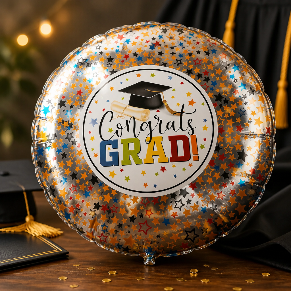18in Grad Rainbow Round Mylar Balloon
