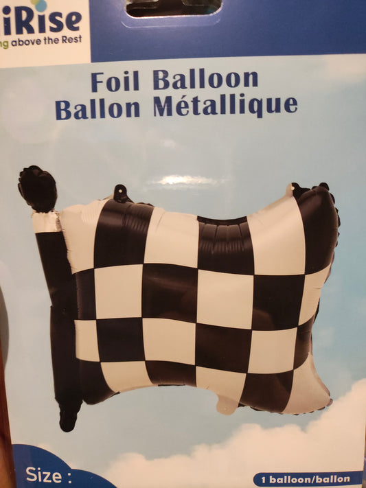 25in Black & White Flag Mylar