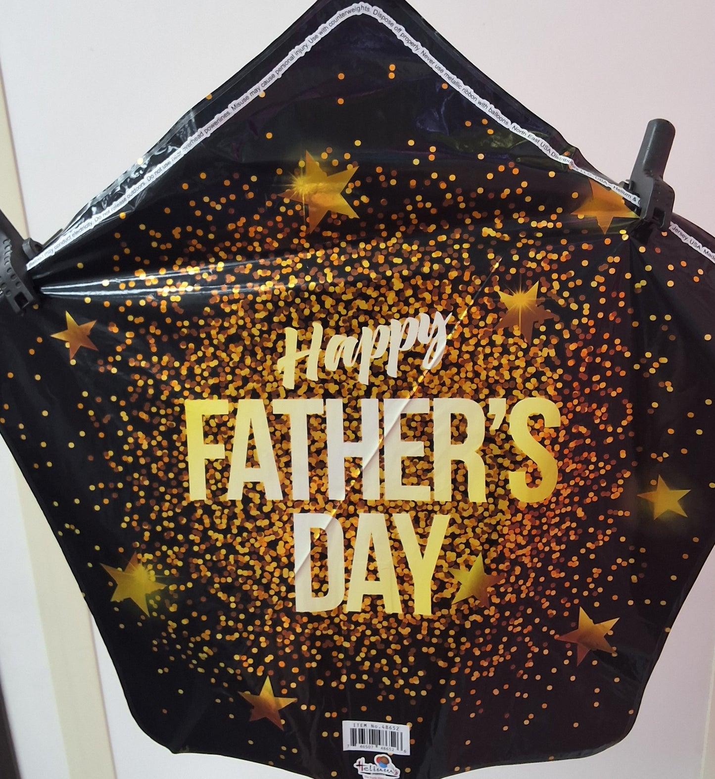 19" Gold and Black Star Shaped Happy Father's Day Mylar Balloon