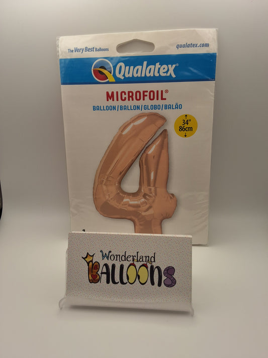 Qualatex 34" Rose Gold #4 Mylar Balloon