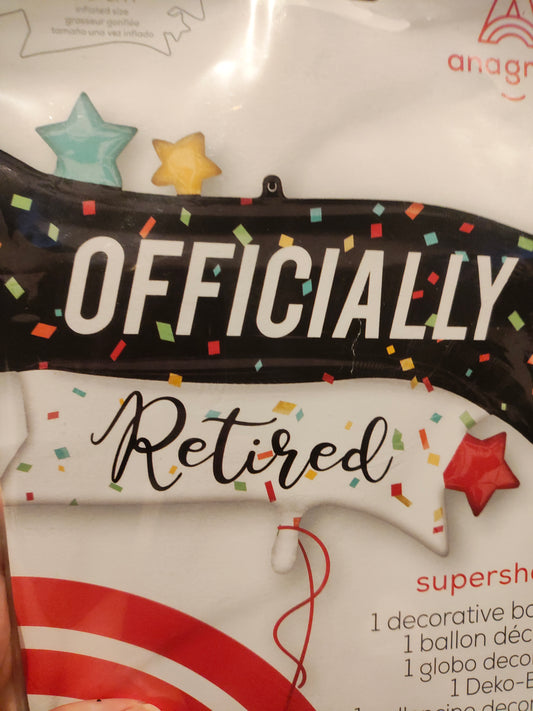 SuperShaper Officially Retired Mylar Balloon