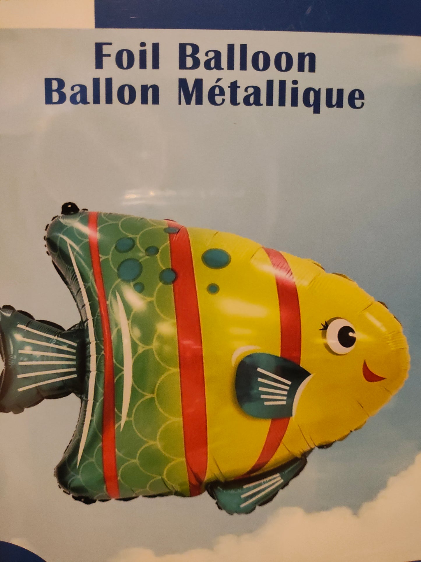 23in Green & Yellow Fish Mylar Balloon