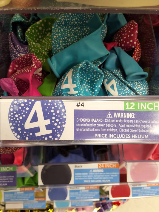 12in Assorted Colored #4 Latex