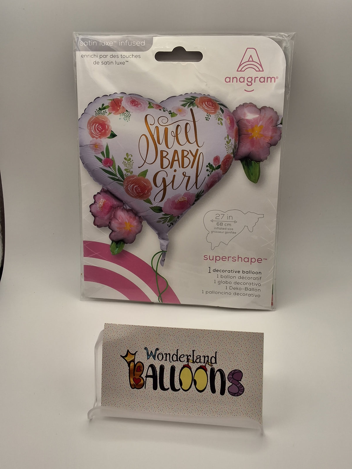27" Sweet Baby Girl Mylar Balloon