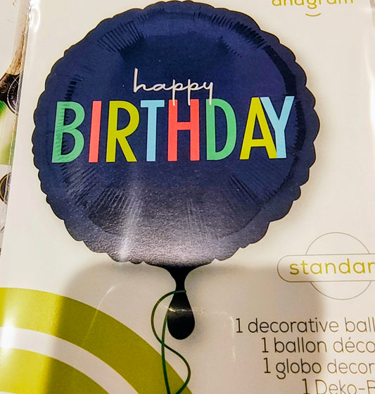 18in Modern Day Happy Birthday Mylar Balloon
