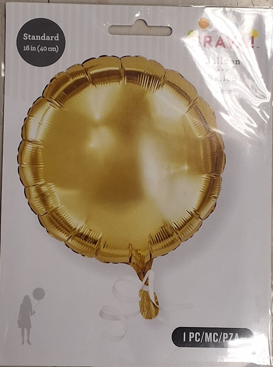 18in White Gold Circle Mylar Balloon