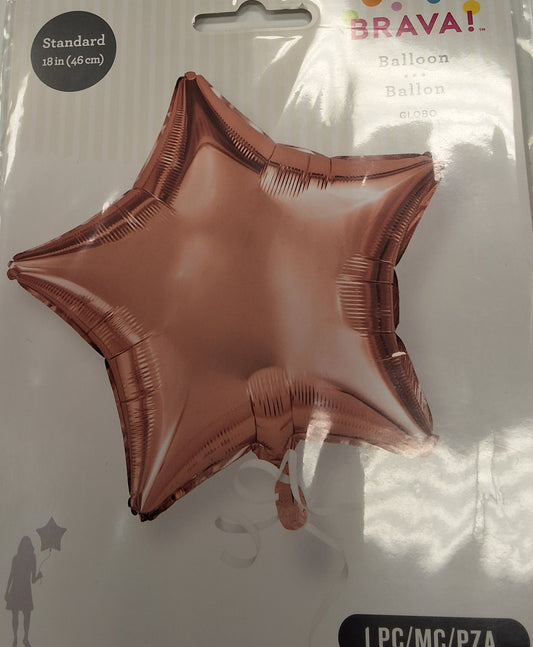 18in Rose Gold Star Mylar (Package)