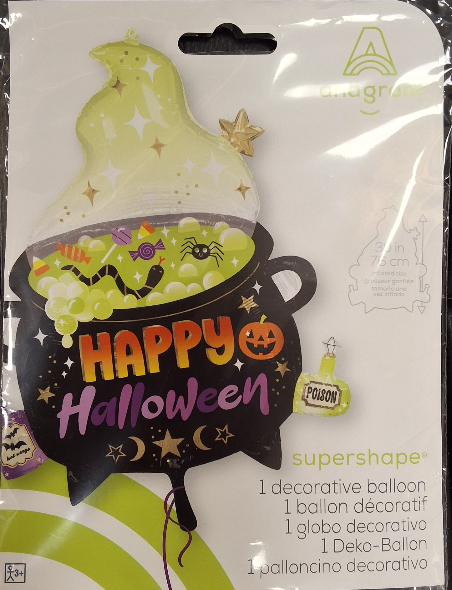 30in Witch's Brew Happy Halloween Mylar Balloon