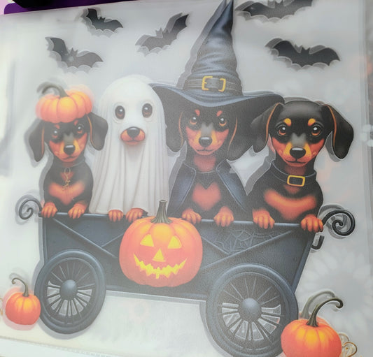 Four Dashaunds in Costume Transfer