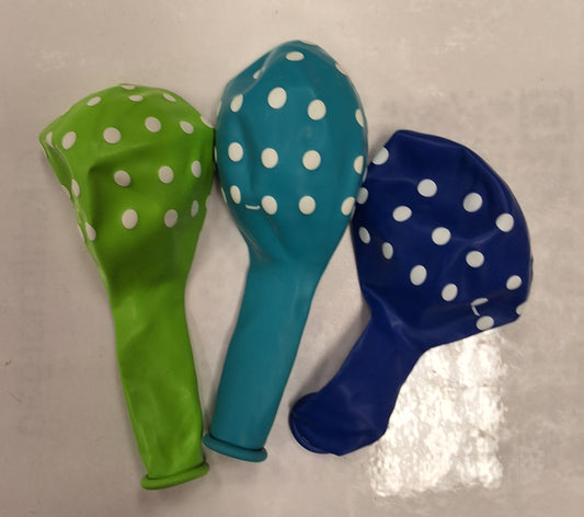 12in Assorted Polka Dot Latex
