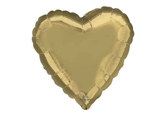 18in White Gold Heart Mylar