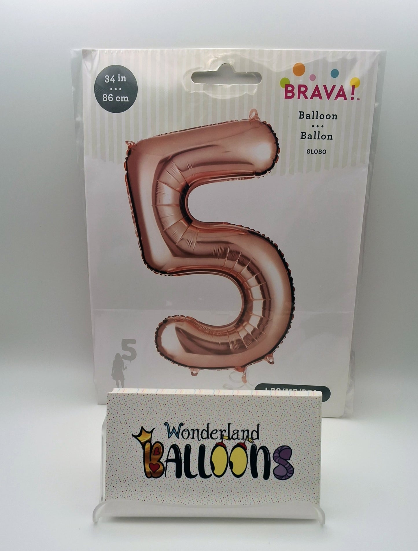Brava Rose Gold 34in #5 Mylar Balloon