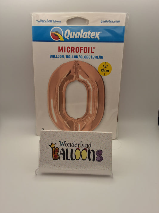 Qualatex 34" Rose Gold #0 Mylar Balloon