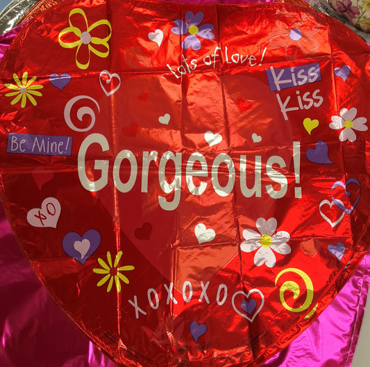 18" Red Gorgeous Heart Mylar Balloon