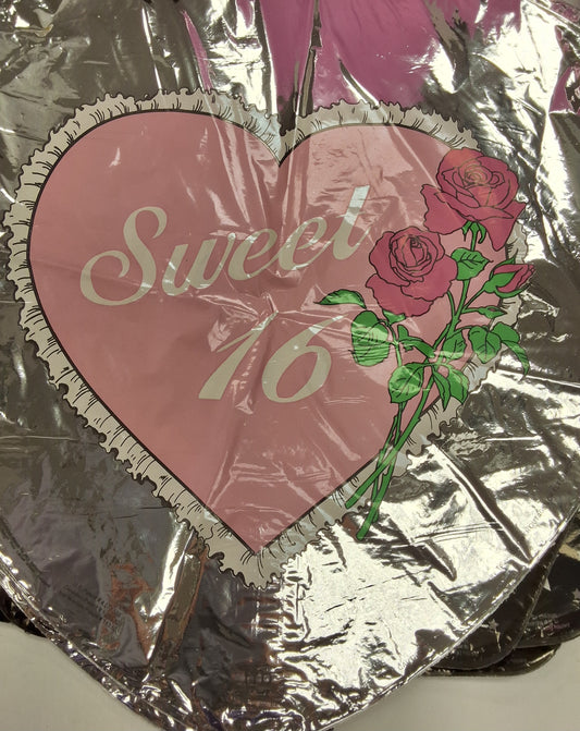 18" Sweet 16 Silver Heart