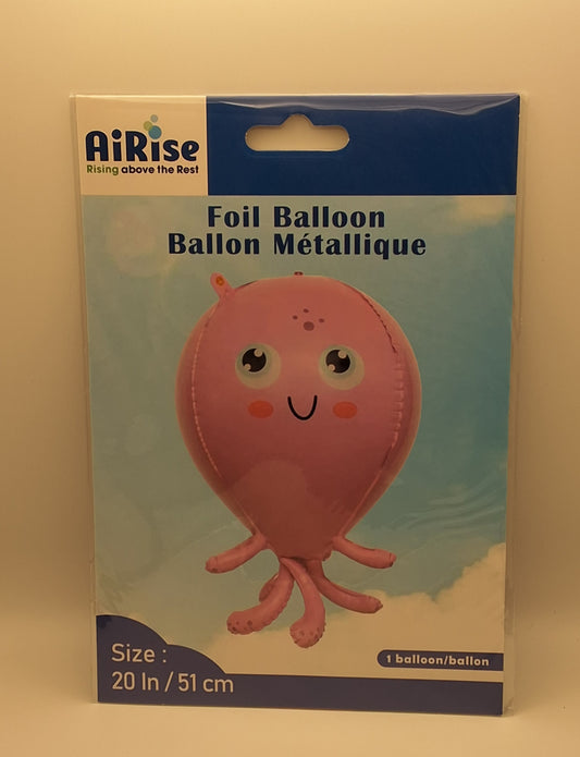 20in Pink Octopus Mylar Balloon