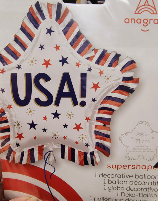 Patriotic Star Shaped USA Mylar Balloon