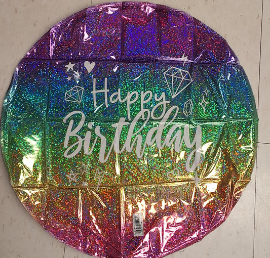 18in Sparkle Happy Birthday Mylar Balloon