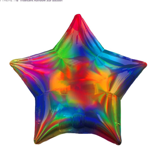 18in Rainbow Star Mylar Balloon
