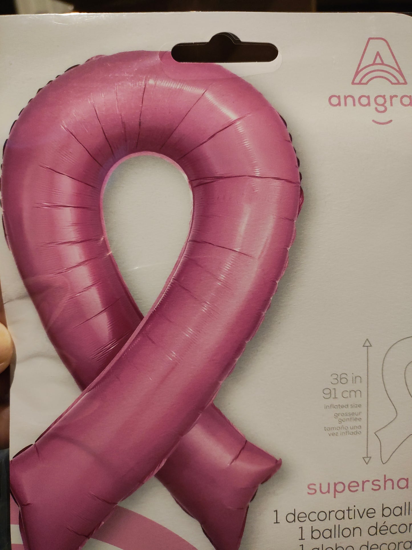 SuperShaper Breast Cancer Ribbon Mylar