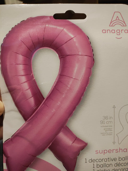SuperShaper Breast Cancer Ribbon Mylar