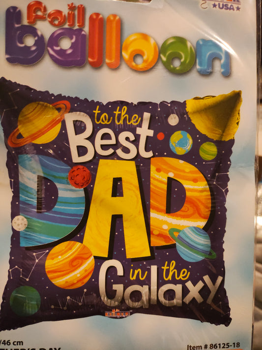 18in Best Dad in the Galaxy Mylar