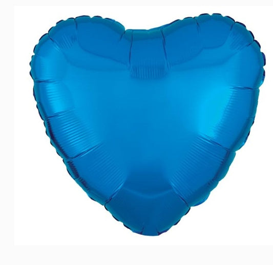 Blue Heart Mylar Balloon