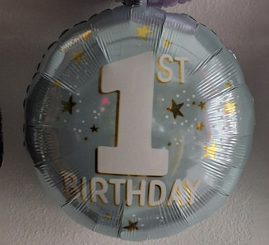 18in Boy's First Birthday Mylar