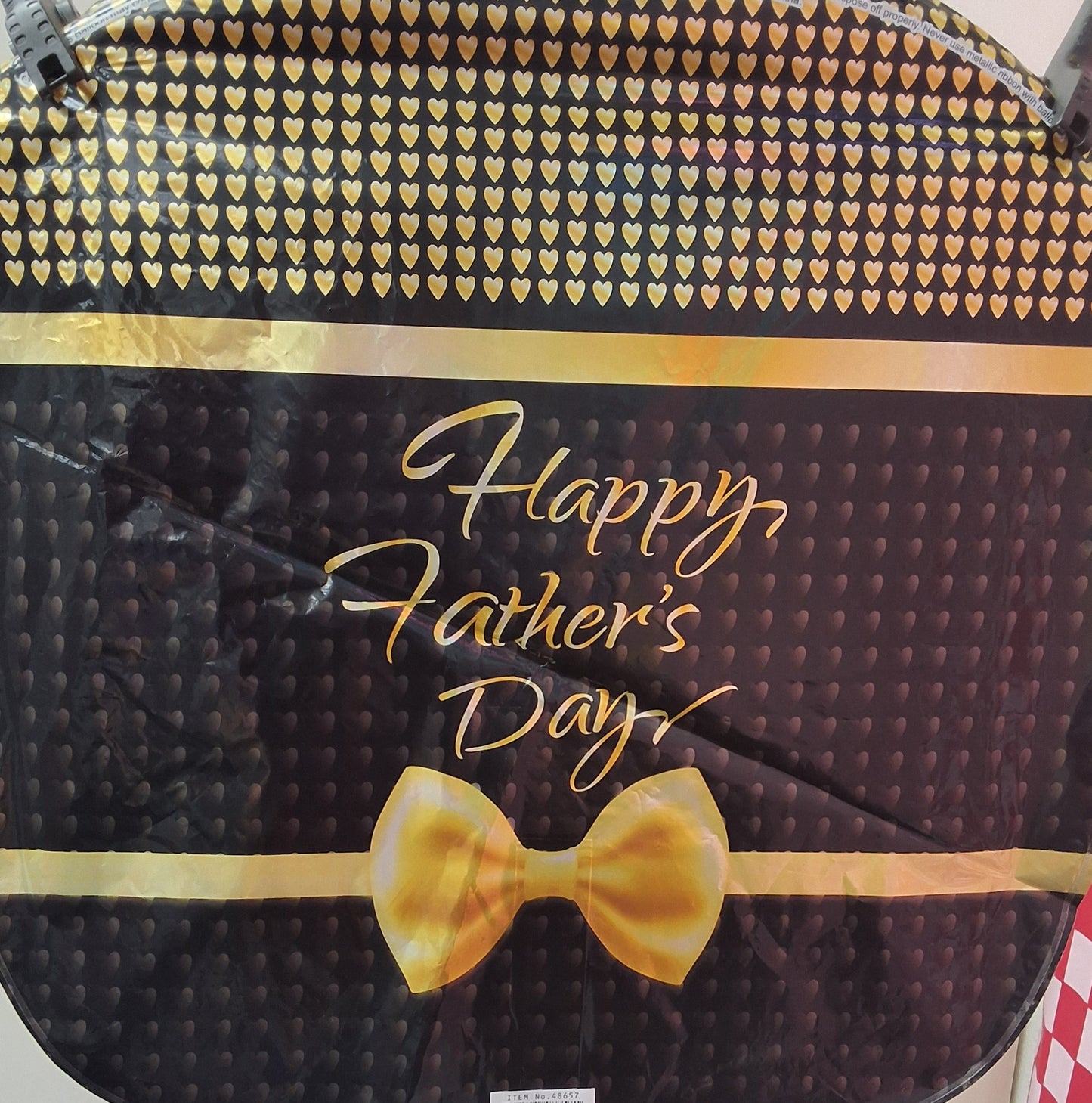 19" Black and White Gold Happy Father's Day Mylar Balloon
