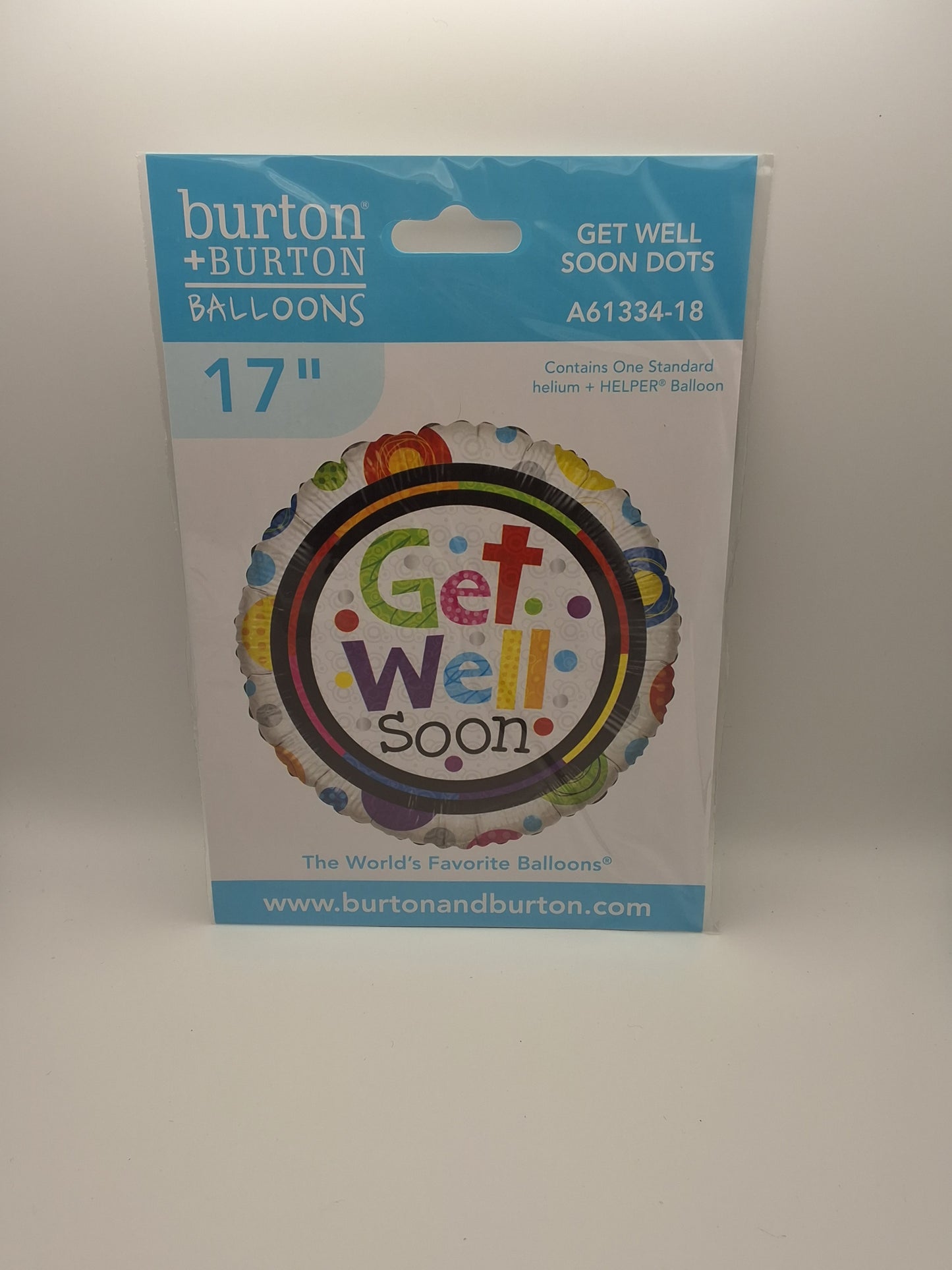 18" Get Well Rainbow Circles Mylar Balloon