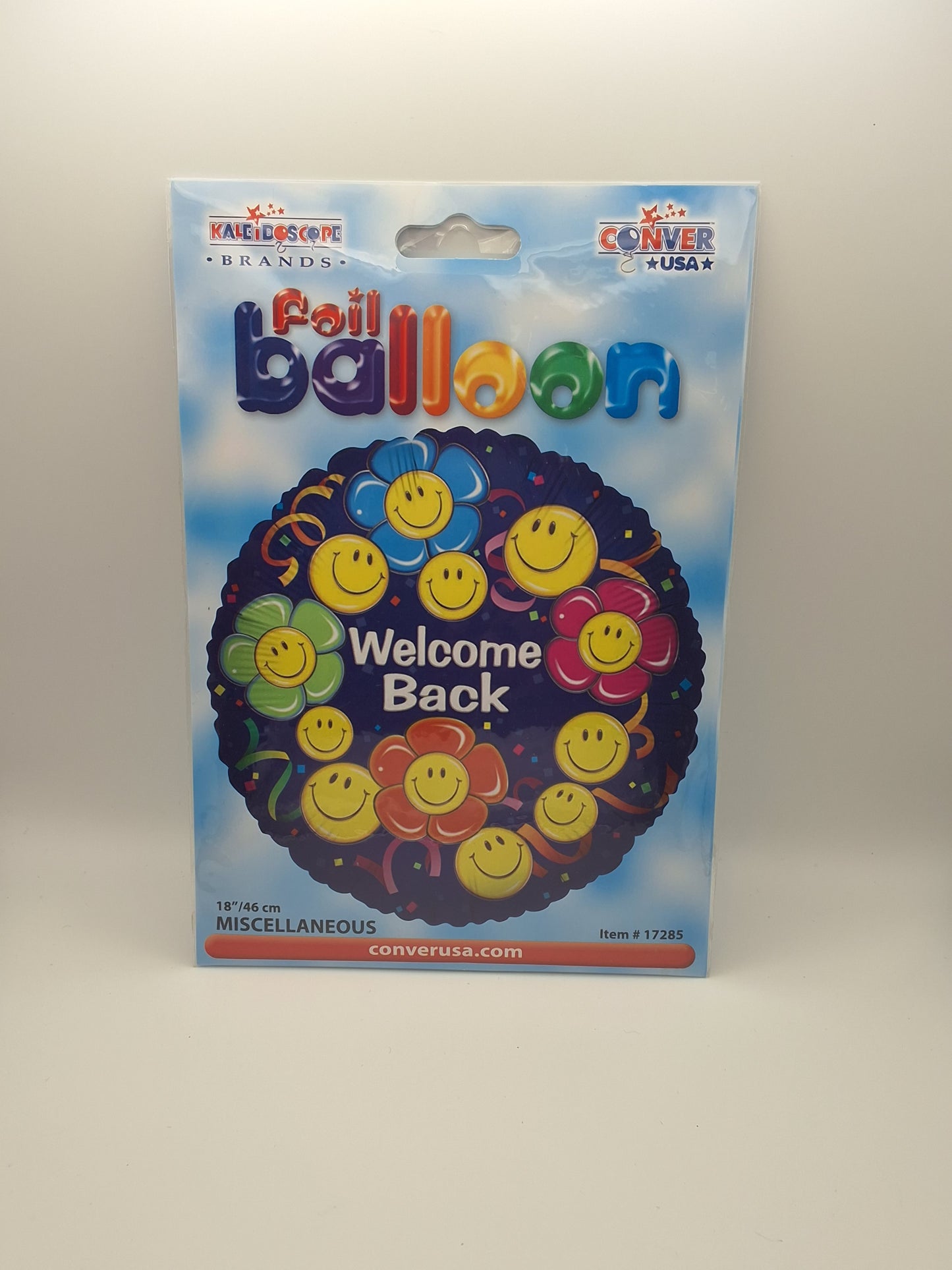 18in Round Purple Welcome Back Flower Mylar Balloons