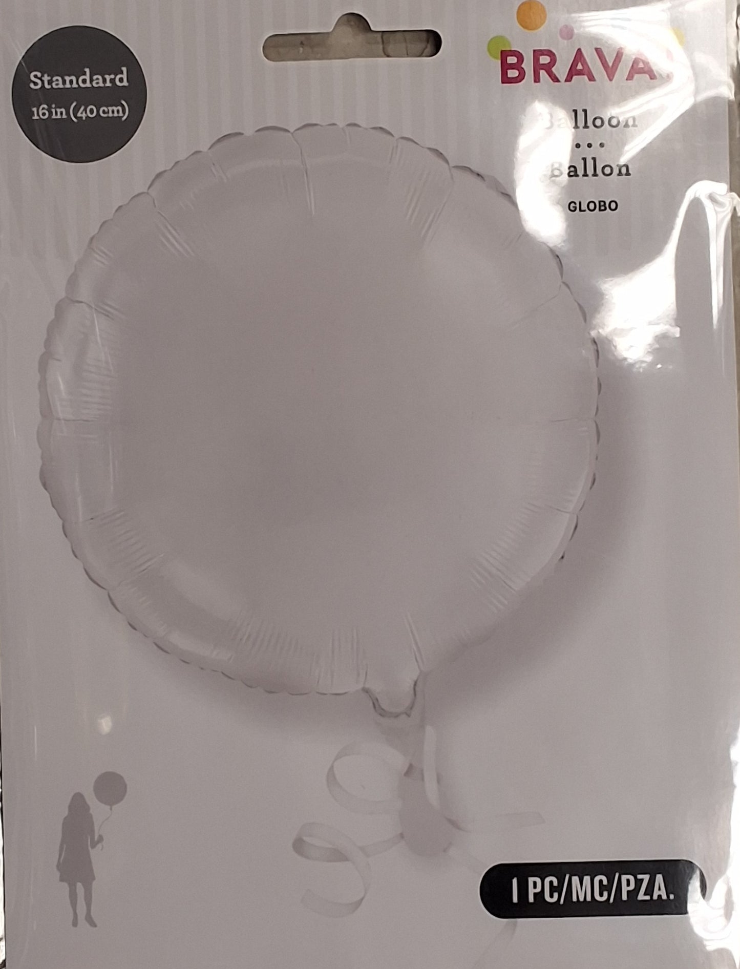 18in White Circle Mylar Balloon