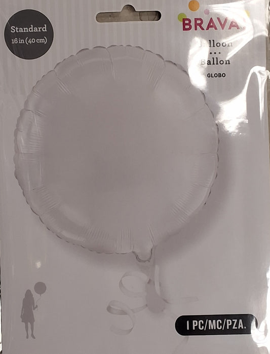 18in White Circle Mylar Balloon
