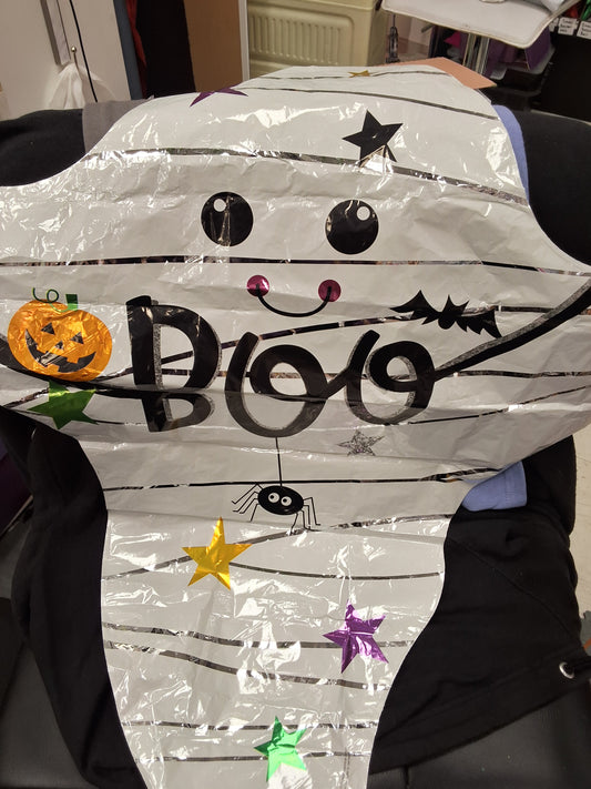 Small White Boo Ghost Mylar Balloon