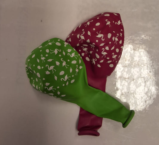 12in Pink and Green Flamingo Latex