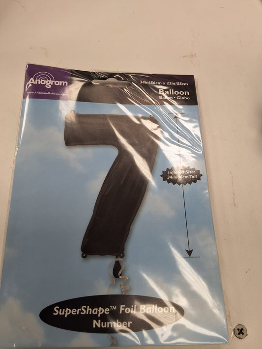 Anagram Black #7 Mylar Balloon