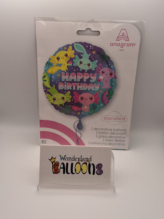 18" Round Axolotl Mylar Balloon