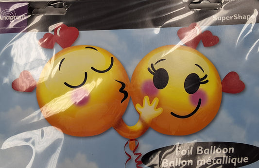 36in Kissing Emoji SuperShaper Mylar Balloon