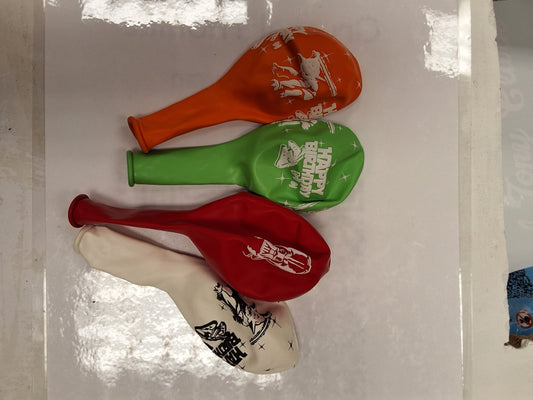 12in Orange, Red, Green, White Star Wars Latex
