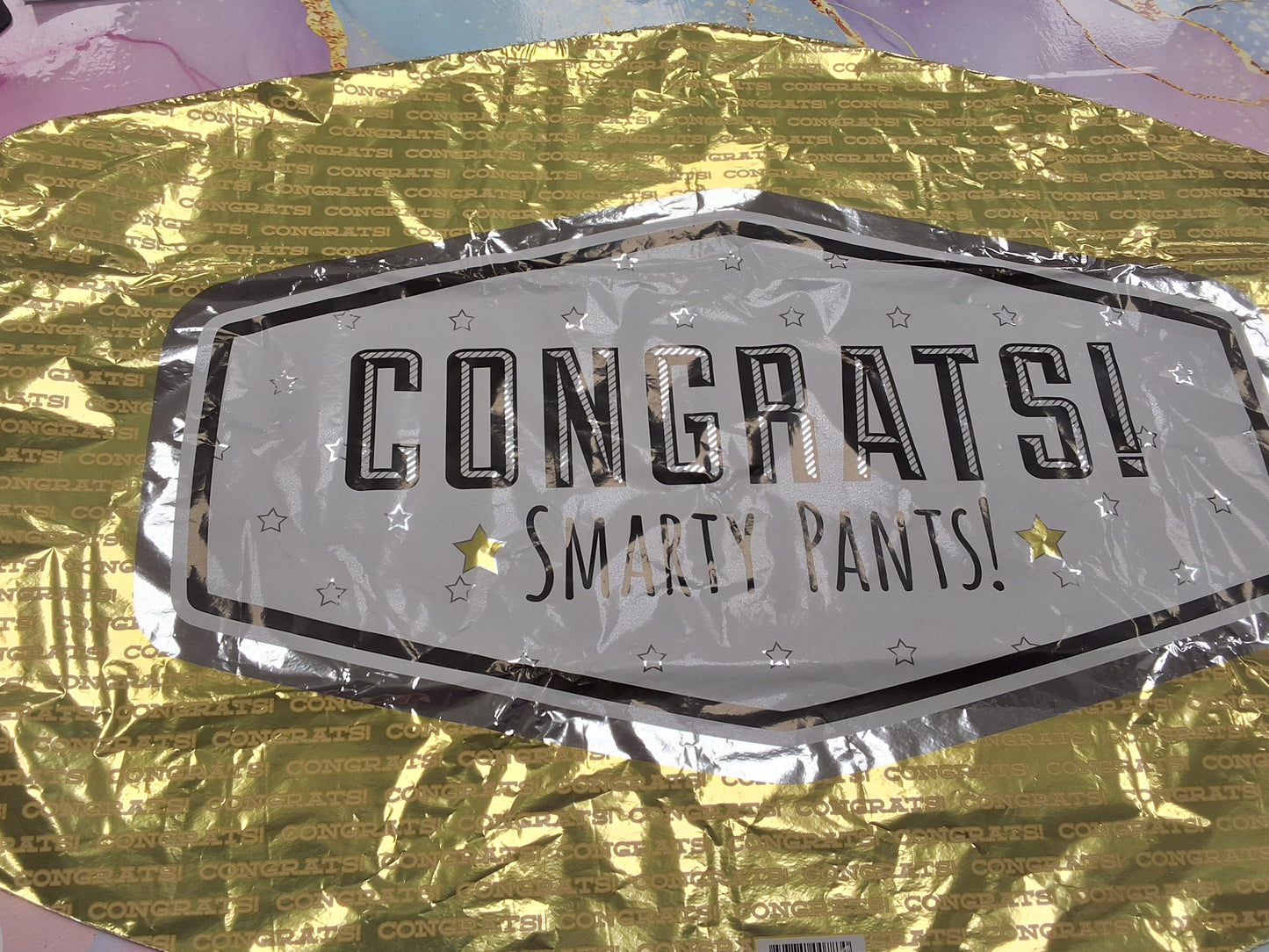 Grad congrats- Smarty Pants candy shaped- mylar balloon