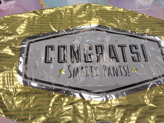 Grad congrats- Smarty Pants candy shaped- mylar balloon