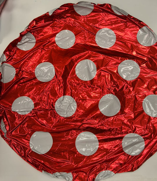 18in White and Red Dotted Circles