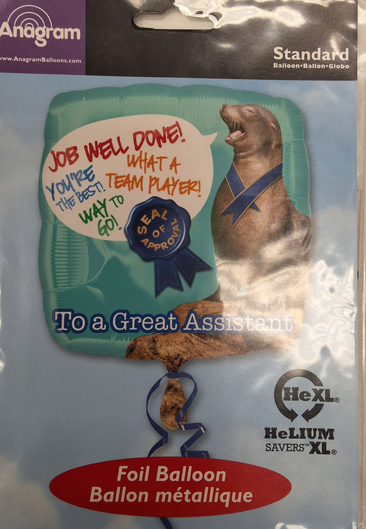 18in Great Assistant Seal Mylar Balloon