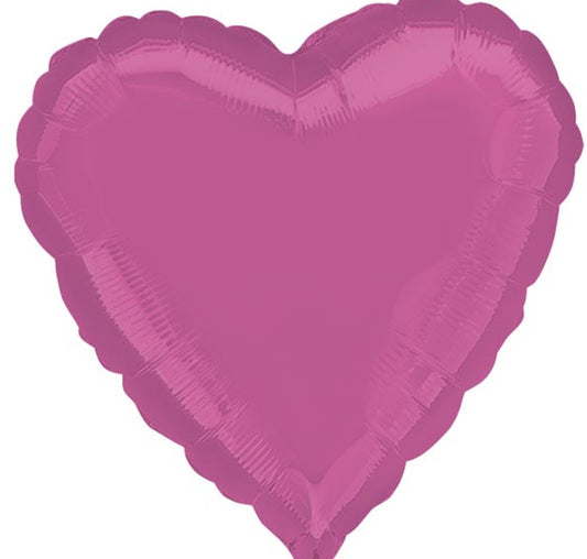 Bright Pink Heart Mylar Balloon