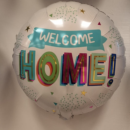 18in Pink & White Welcome Home Mylar Balloon