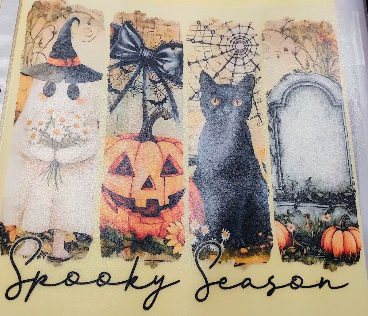 Ghost, Pumpkin, Cat, & Headstone Spooky Transfer