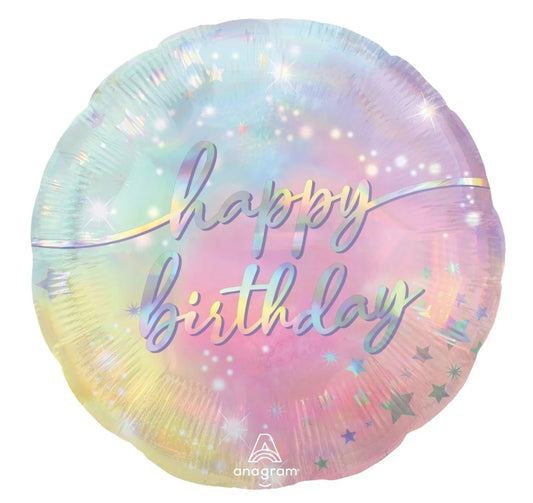 18in Luminous Happy Birthday Mylar Balloon