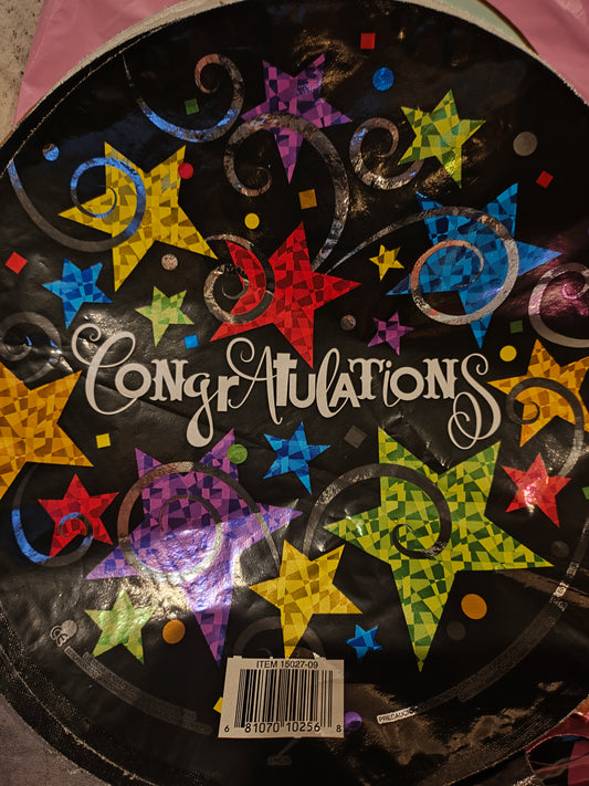 Congratulations Air Filled Stick Balloon