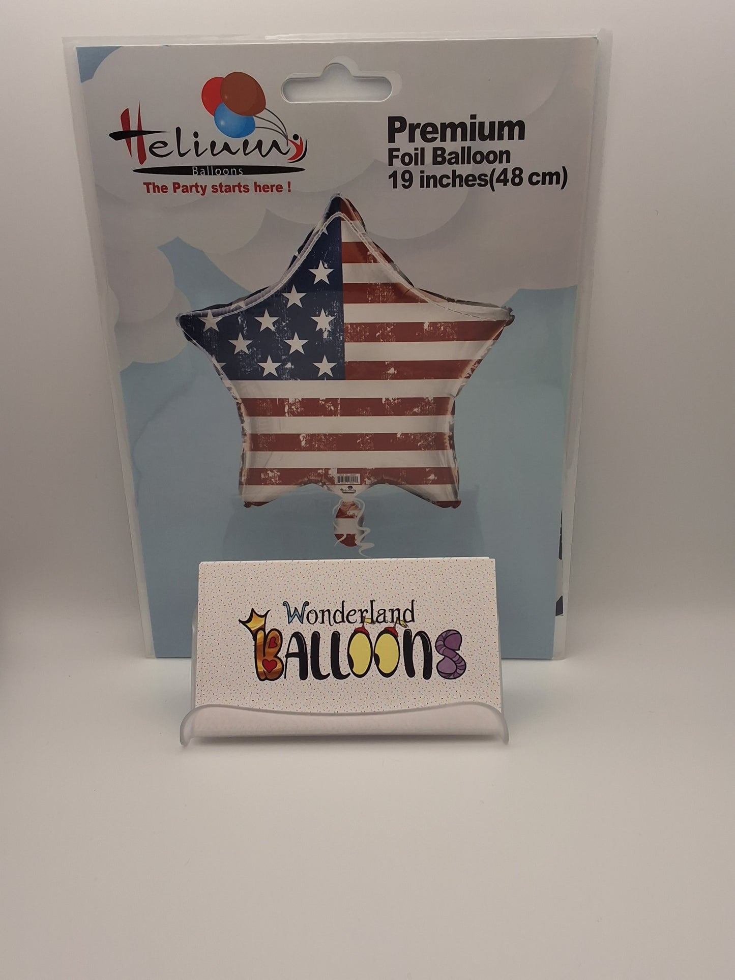 19" Red, White and Blue Star Flag Mylar Balloons