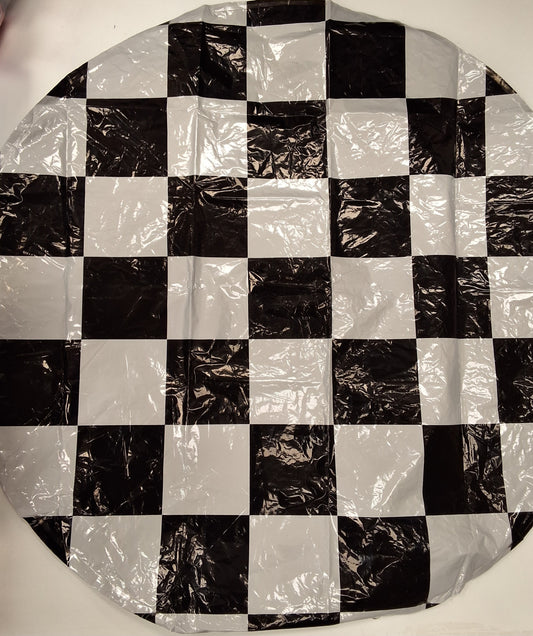 18in B&W Checkered Circle Mylar